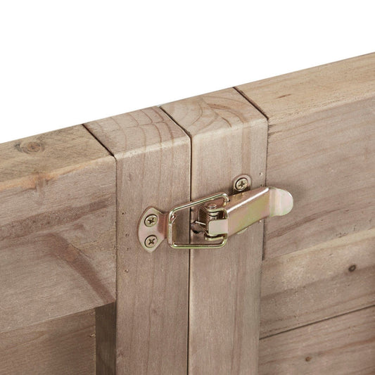 Rustic Dining Table With Metal Support - Natural