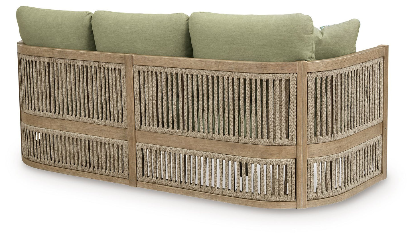 Harbor Point Eucalyptus Rope Outdoor Sofa with Performance Cushions