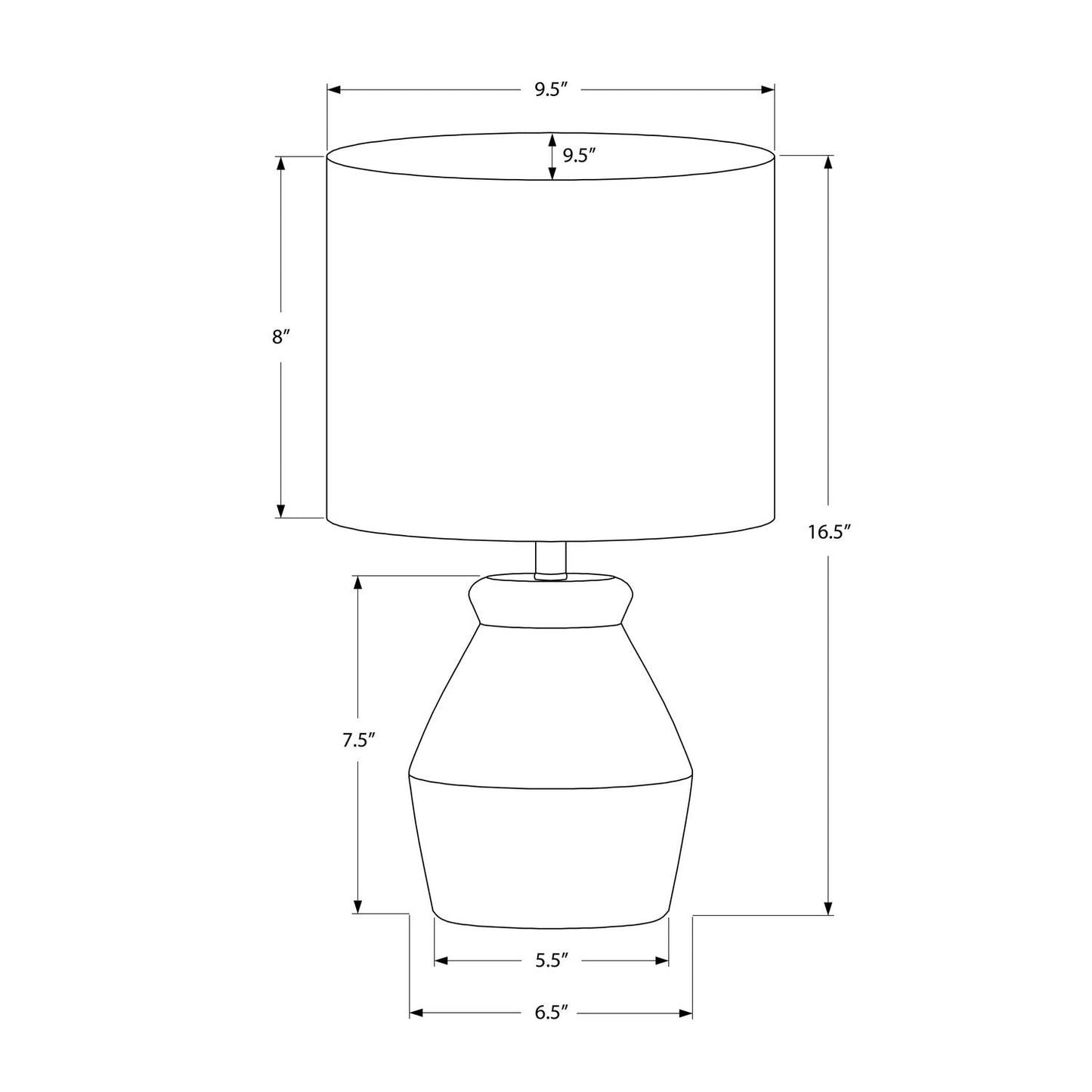 Lighting, Table Lamp Modern - Cream