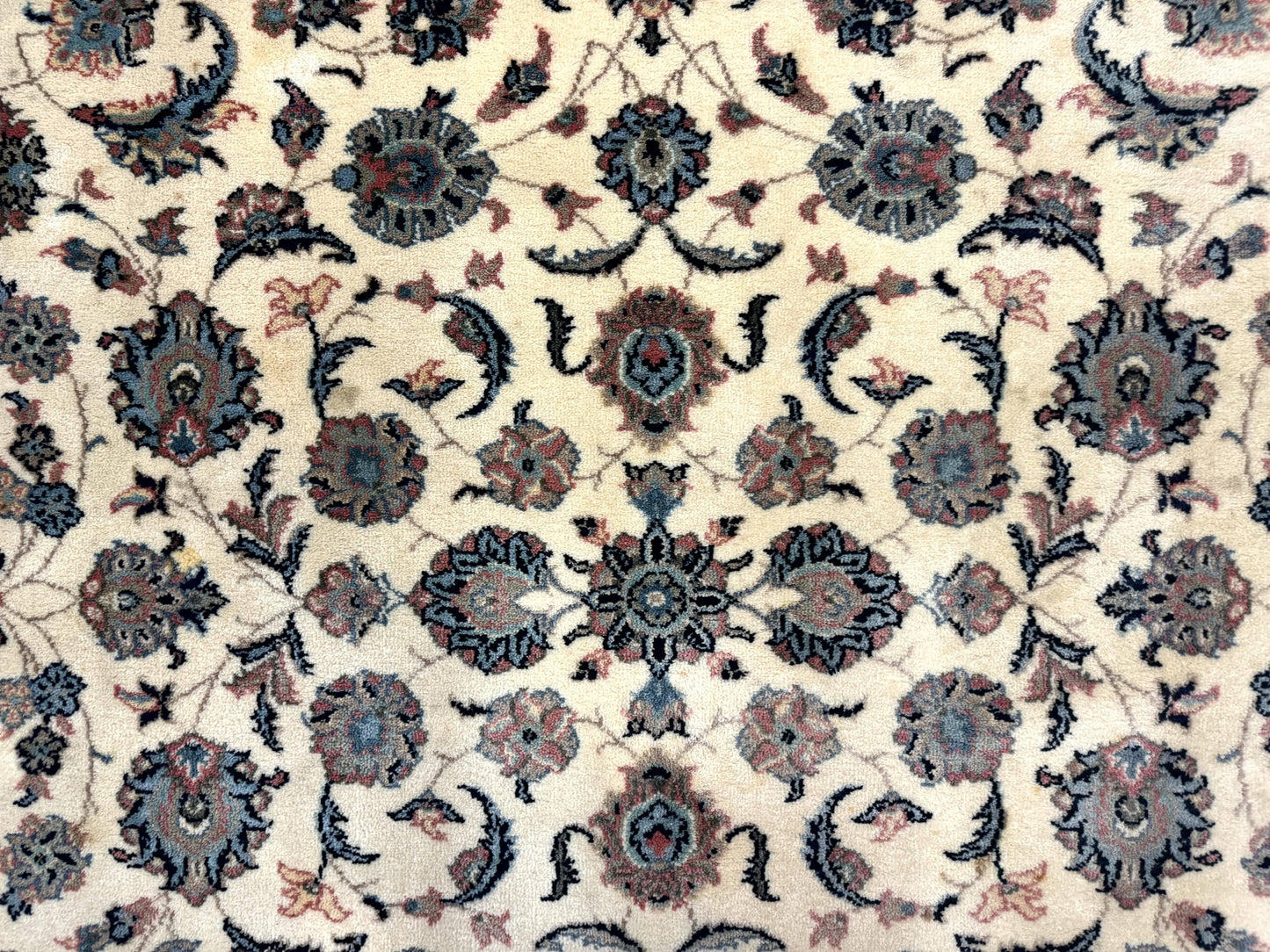 Karastan Rug 8.8 x 12, Ivory Rose Kashan #768, Wool Pile Karastan Carpet, Original 700 Series, Rare, Discontinued, Vintage