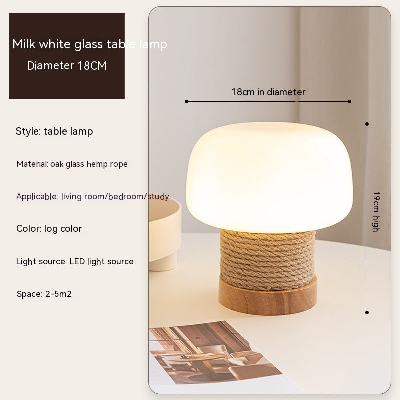 Japanese Cream Mushroom Table Lamp
