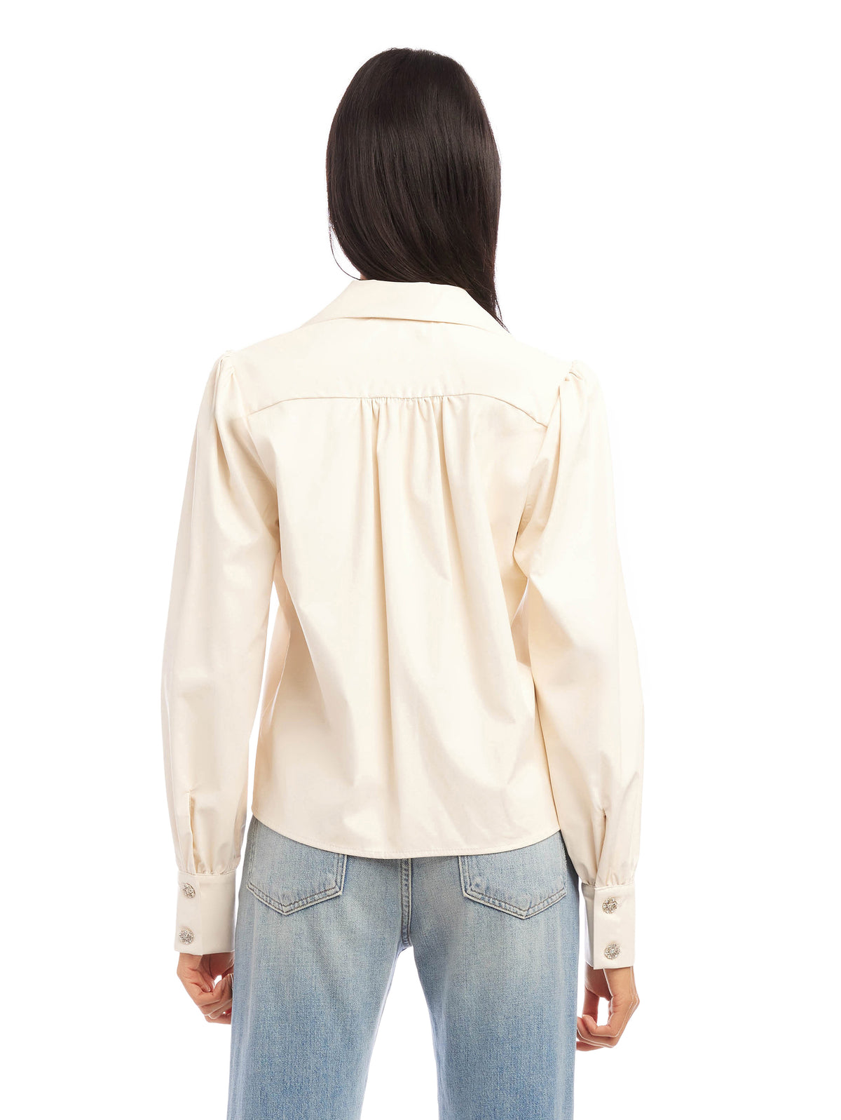 Faux Leather Blouse