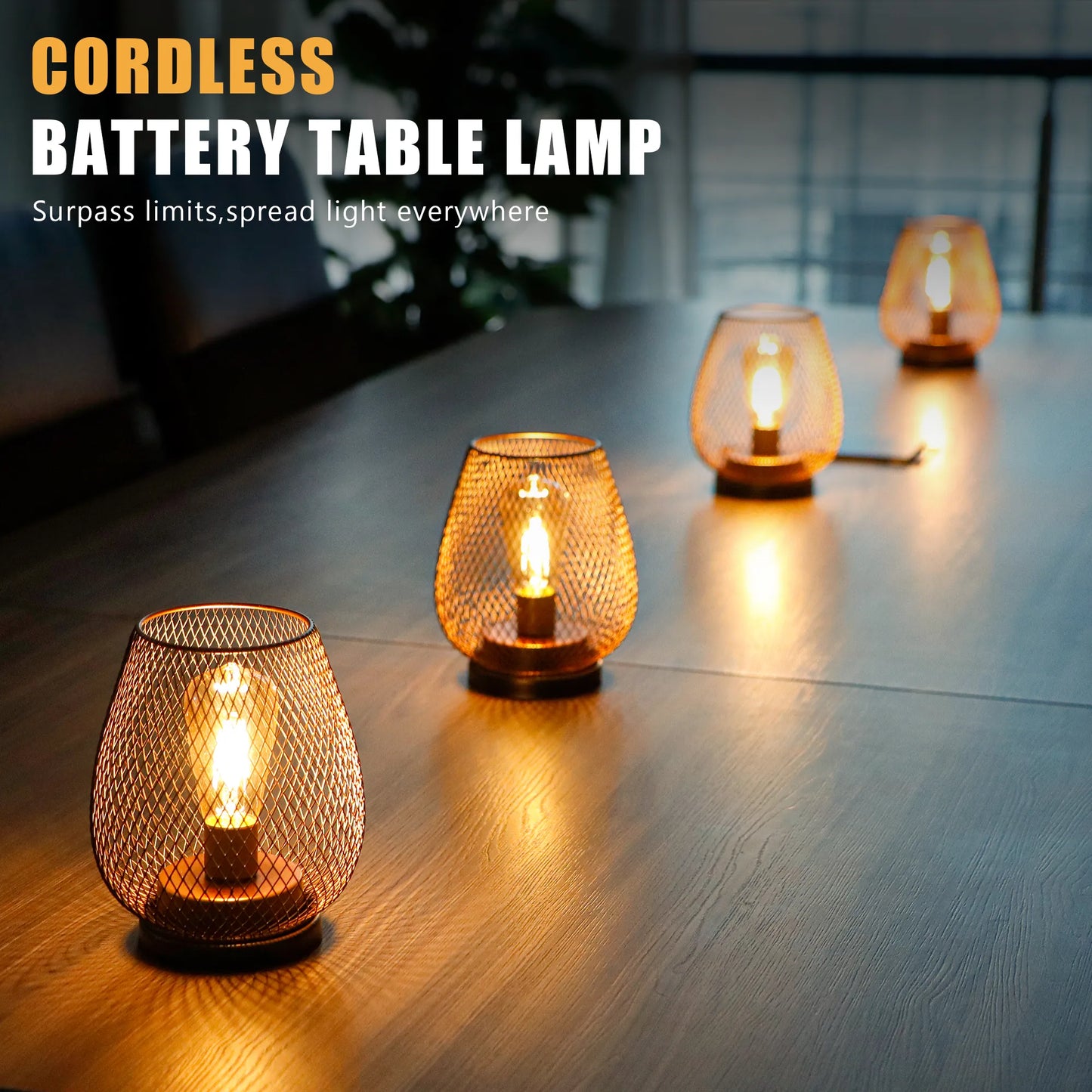 6.7" Tall Battery Powered Outdoor Table Lamp