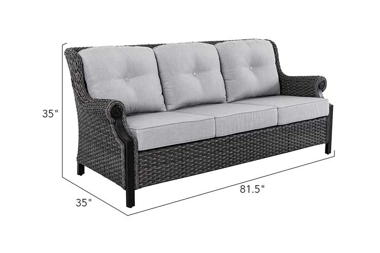 Lassen 4-Piece Woven Outdoor Lounge Set with Swivel Rocking Chairs – Gray