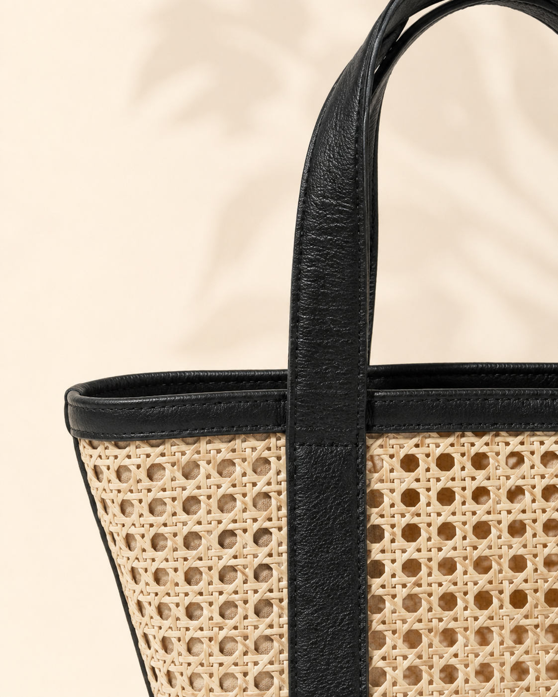 Raja Leather and Cane Carryall Bag