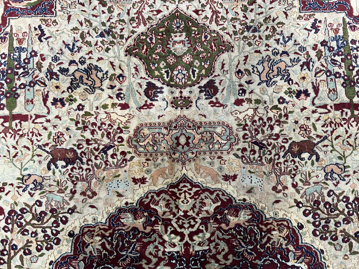 The Sporting Estate Antique Indian Agra Hunting Rug — Early 20th Century