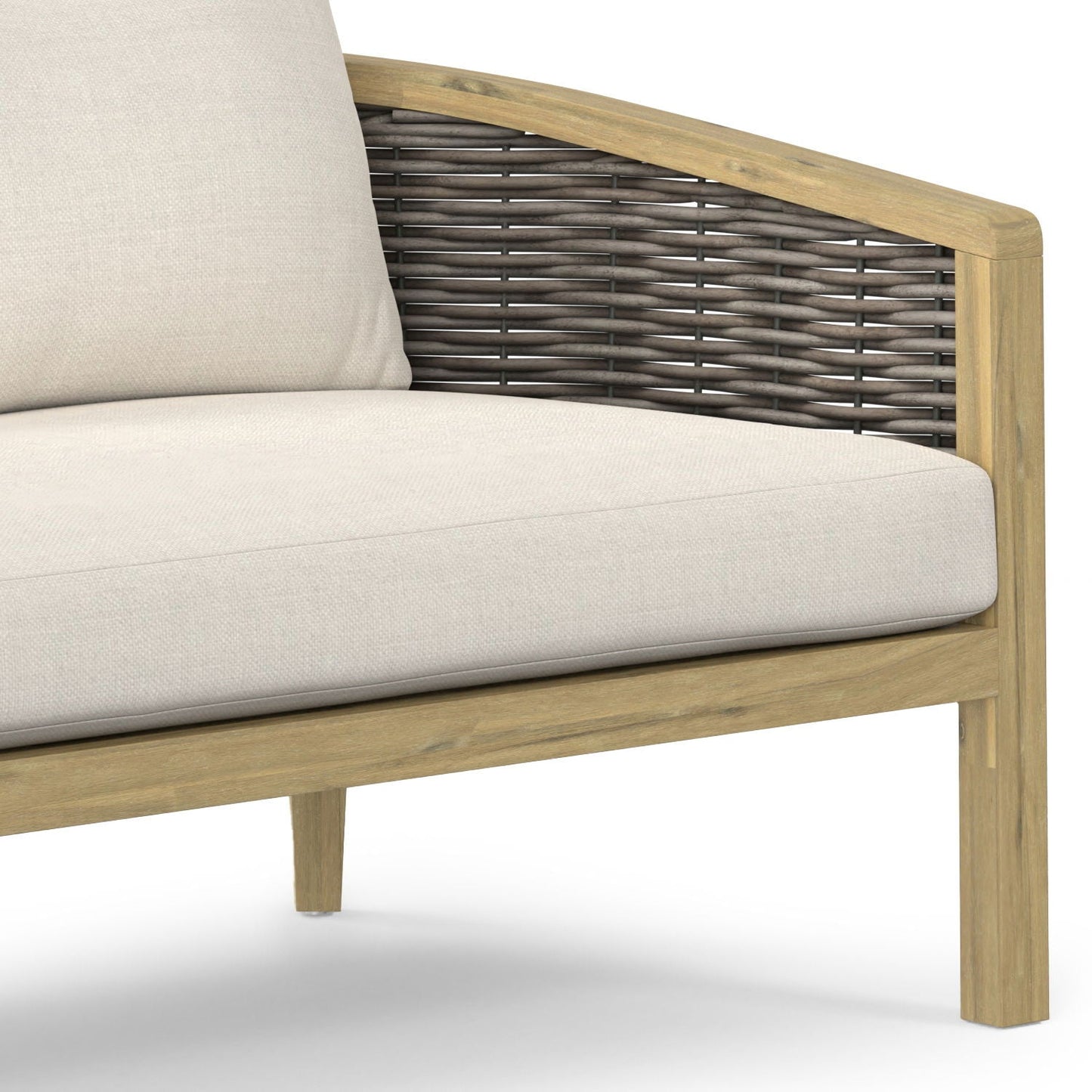 Ashcroft Outdoor Woven Acacia Sofa | Garden Pavilion Collection | Bay & Bridle