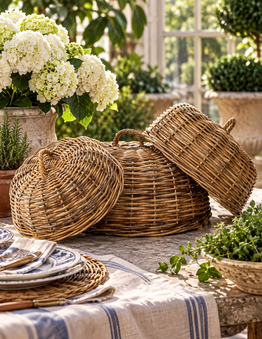 Handwoven Rattan Table Cloche