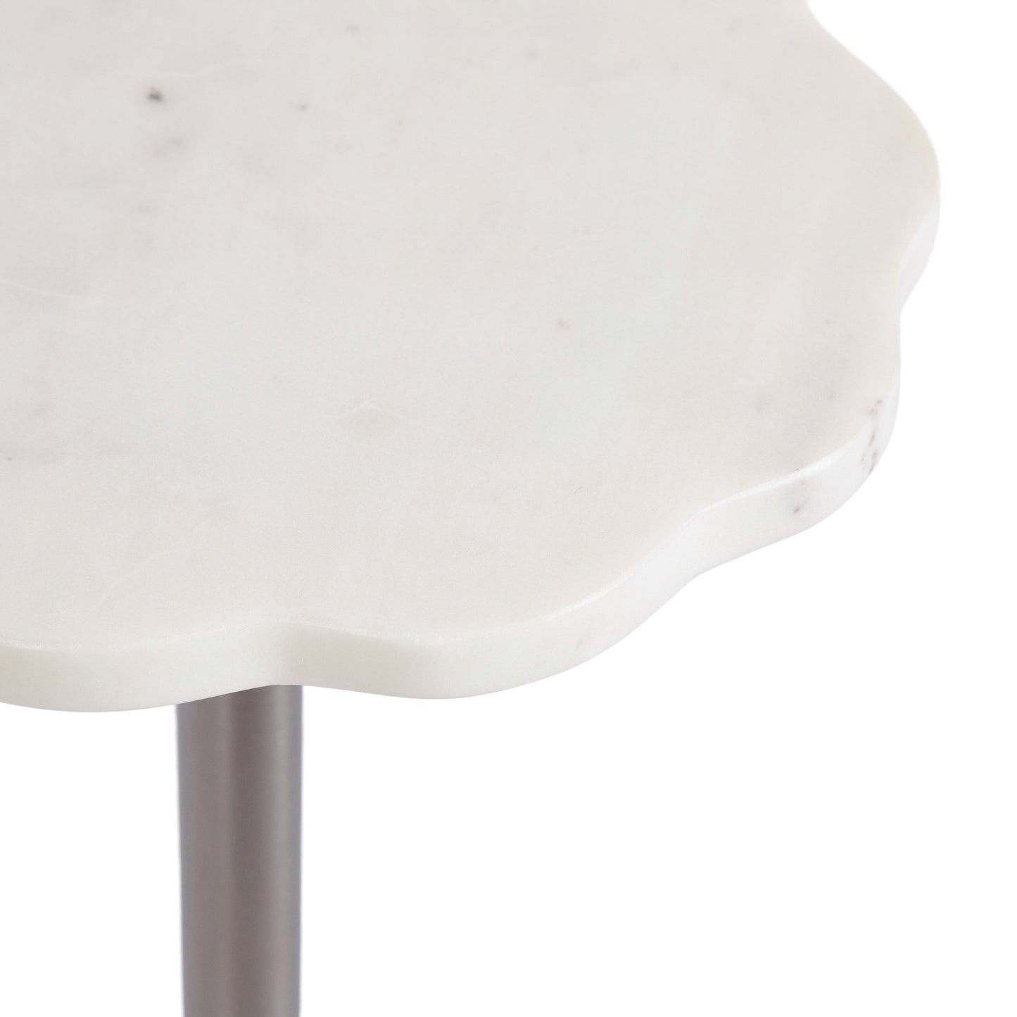 Sanzo Scalloped Marble and Metal Table