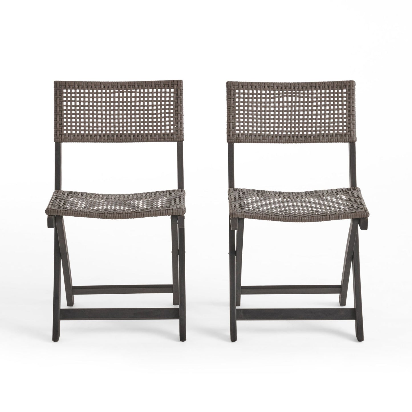 Bistro Foldable Chair With Wicker Backrest