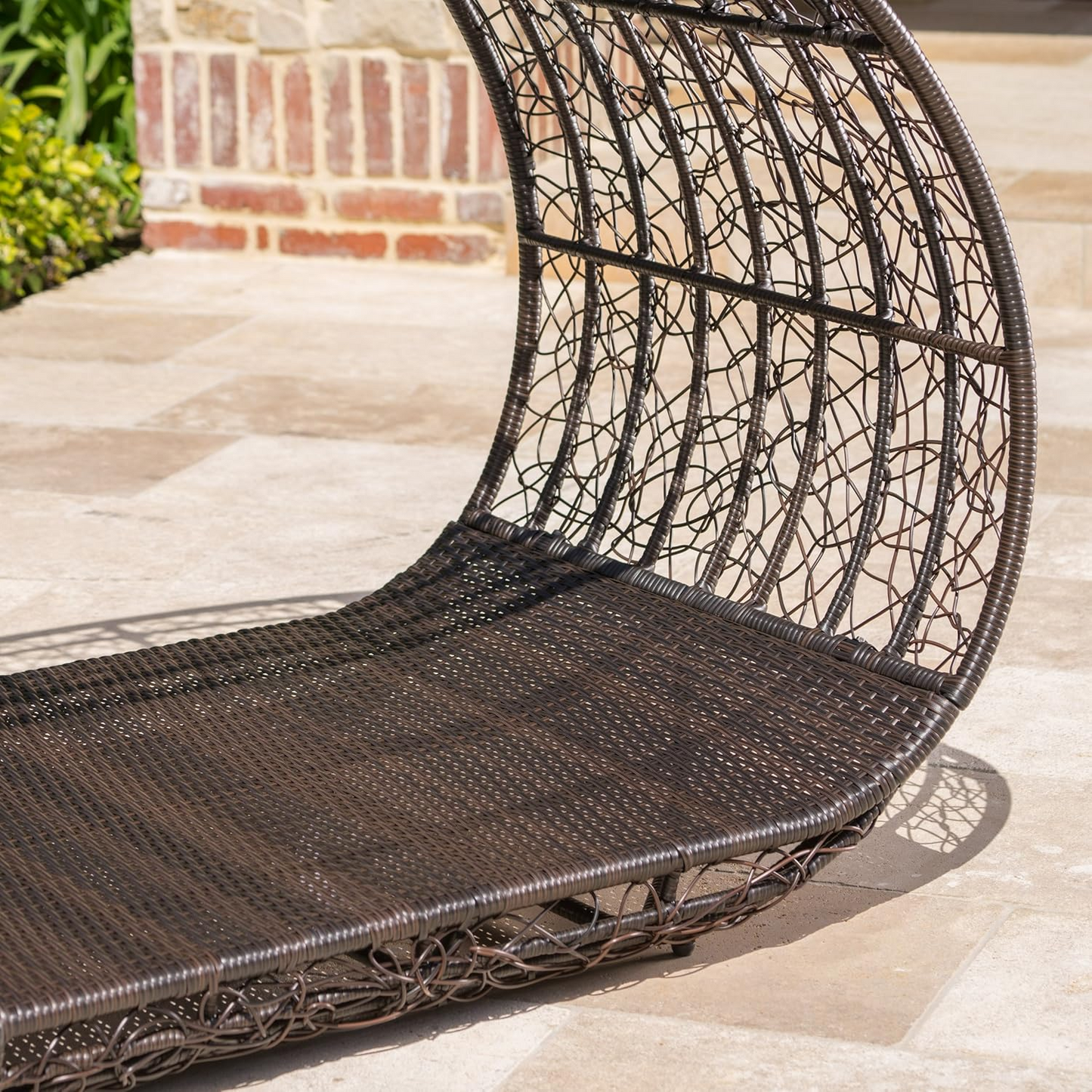 Outdoor Wicker Sofa with Cushions