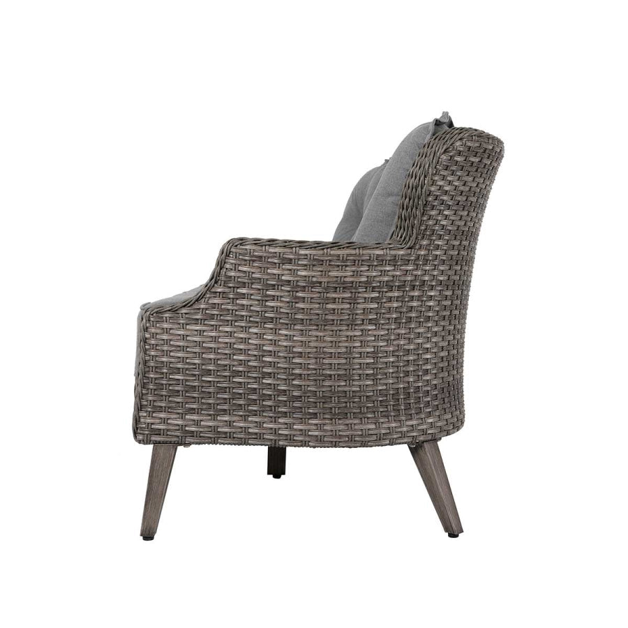 The Tenaya 3-Piece Wicker Rattan Luxury Outdoor Sofa Set with Stationary Chairs