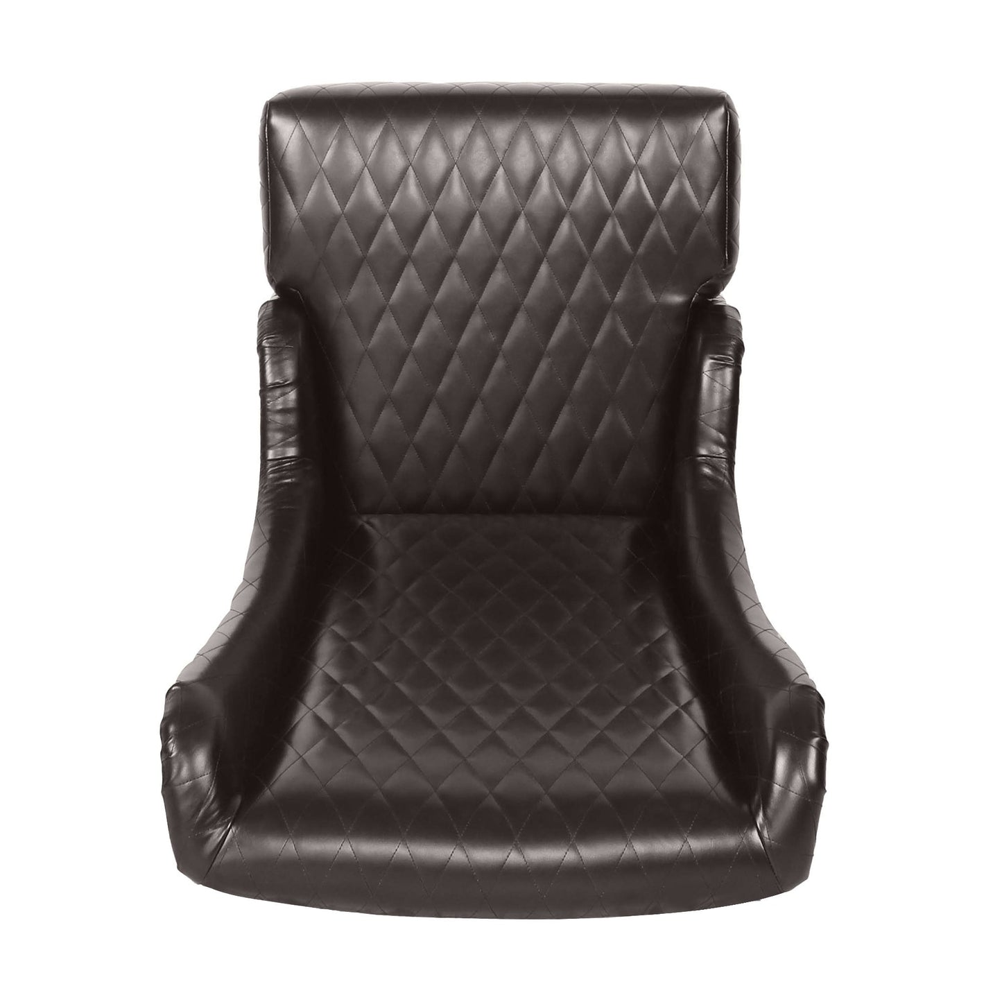 Accent Chair Wingback PU Leather Dark Brown High-Back Birch Legs 220 LB