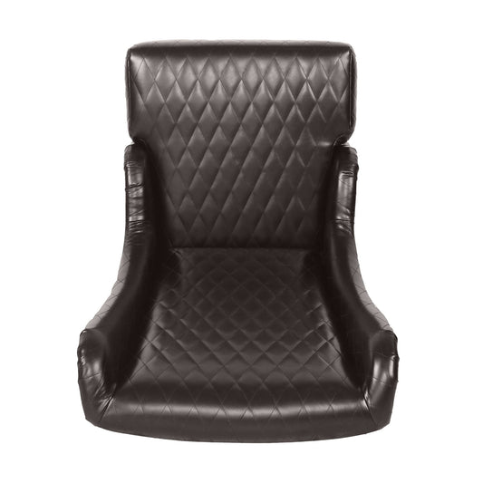 Accent Chair Wingback PU Leather Dark Brown High-Back Birch Legs 220 LB