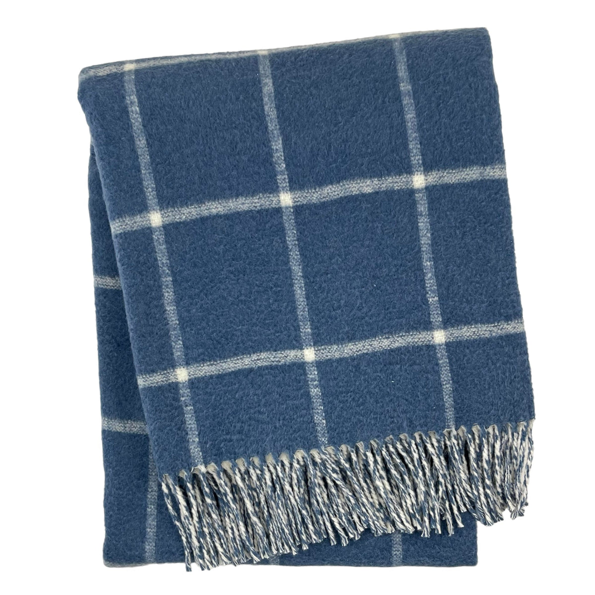 Double Face Cotton Window Pane Throw with Fringes