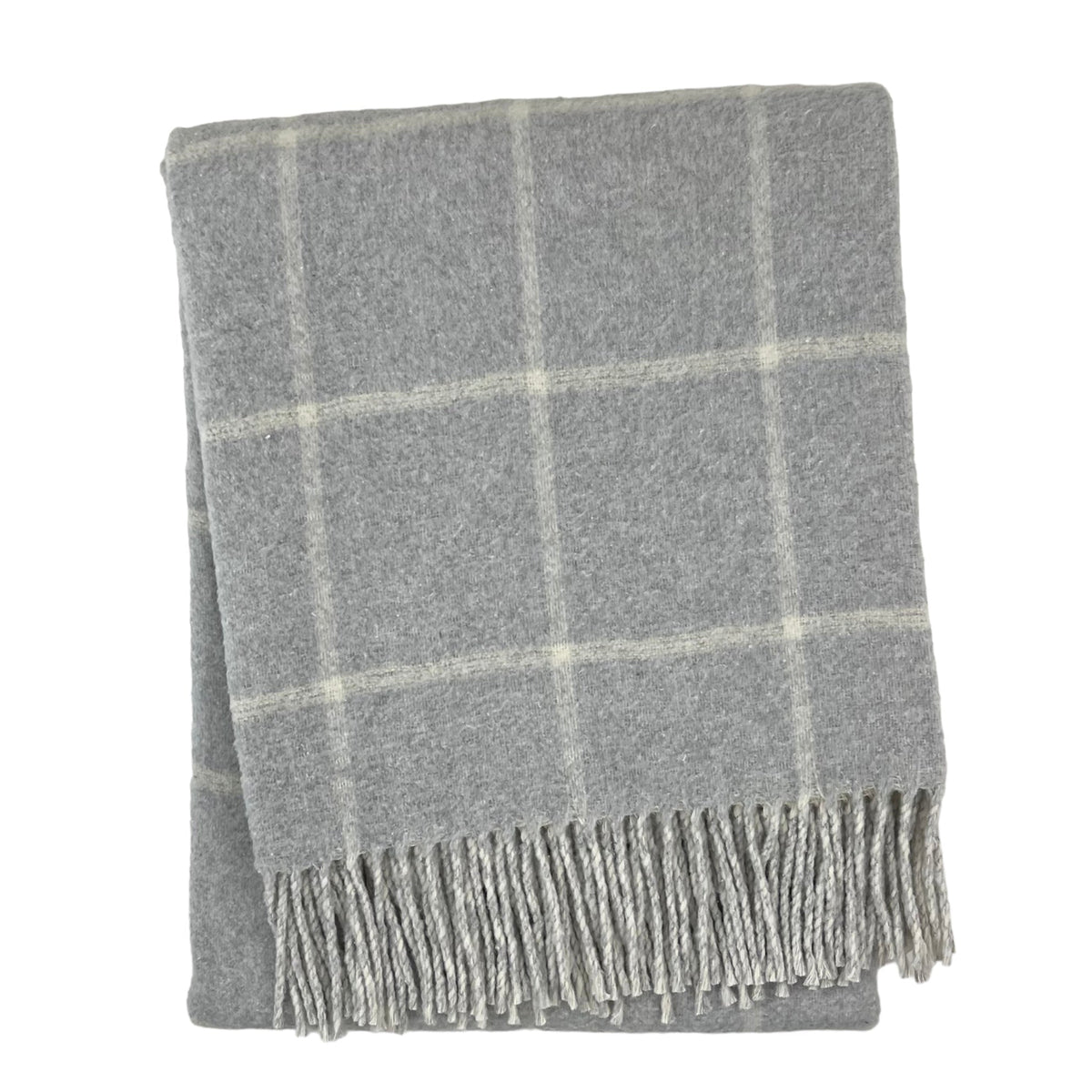 Double Face Cotton Window Pane Throw with Fringes