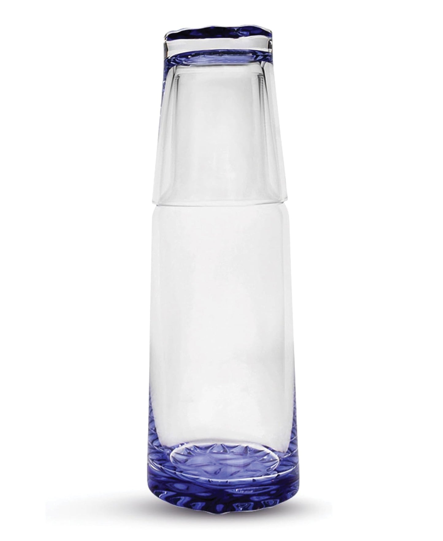 Blue Bottom 2-Piece Glass Carafe Set