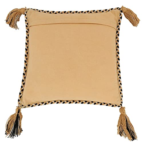 Braided Border Cotton Tassel Pillow
