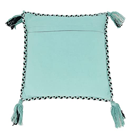 Braided Border Cotton Tassel Pillow