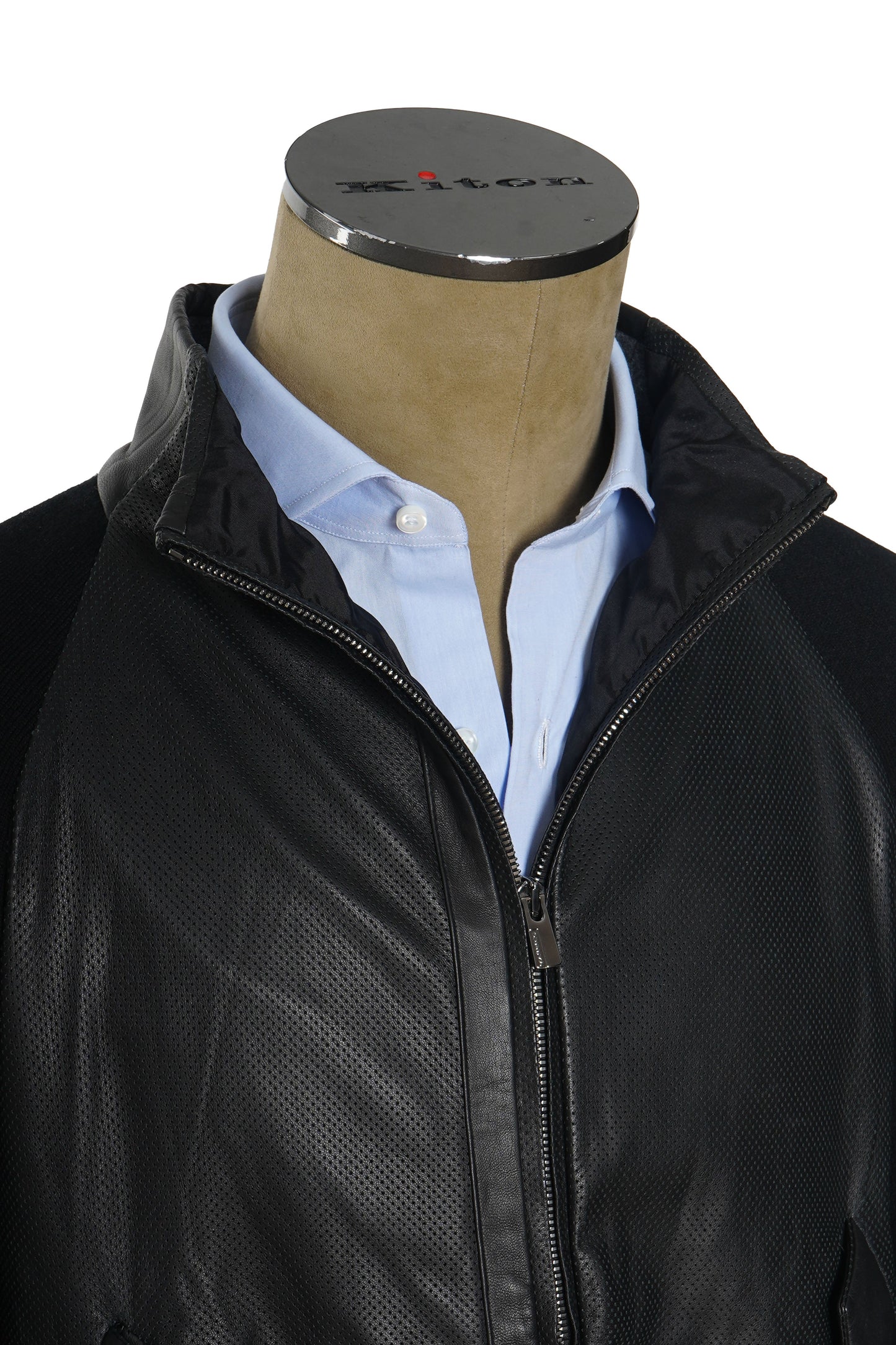 Manrico Cashmere Zip-Up Leather Panel Jacket