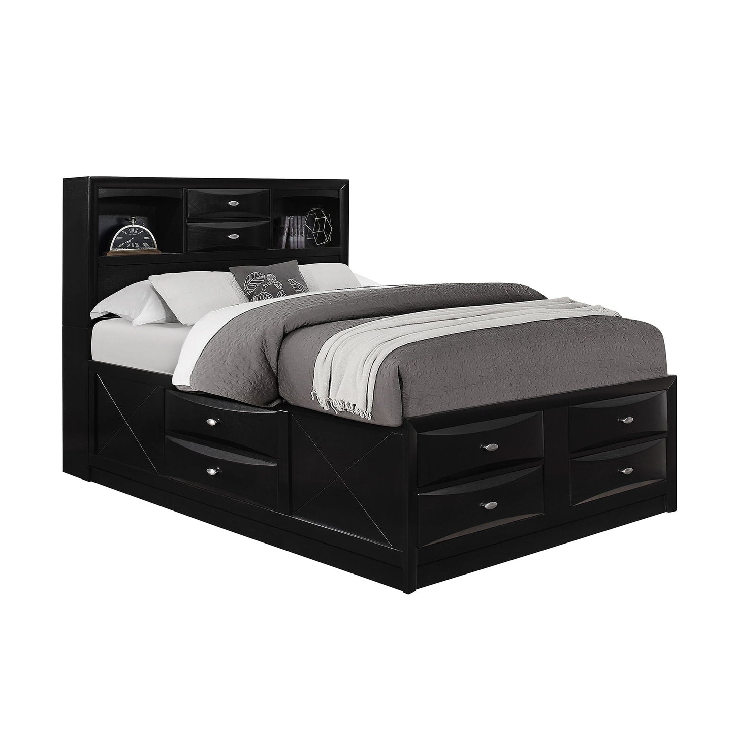 Lucille - Bed With Storage And Bookcase Headboard