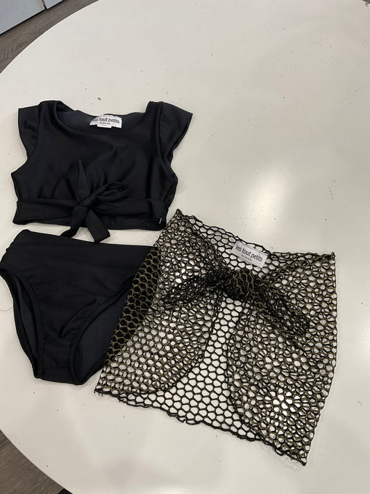 Les Tout Petit- Black Sparkle Sarong