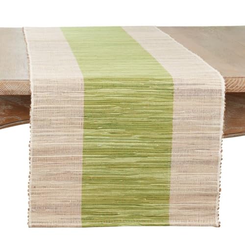 The Water Hyacinth Banded Table Runner