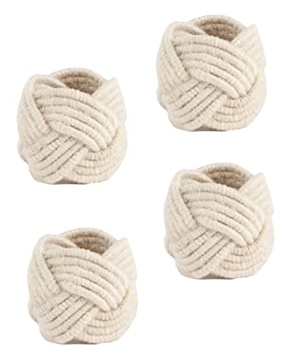 The Harbor Braided Jute Napkin Rings — Set of 4