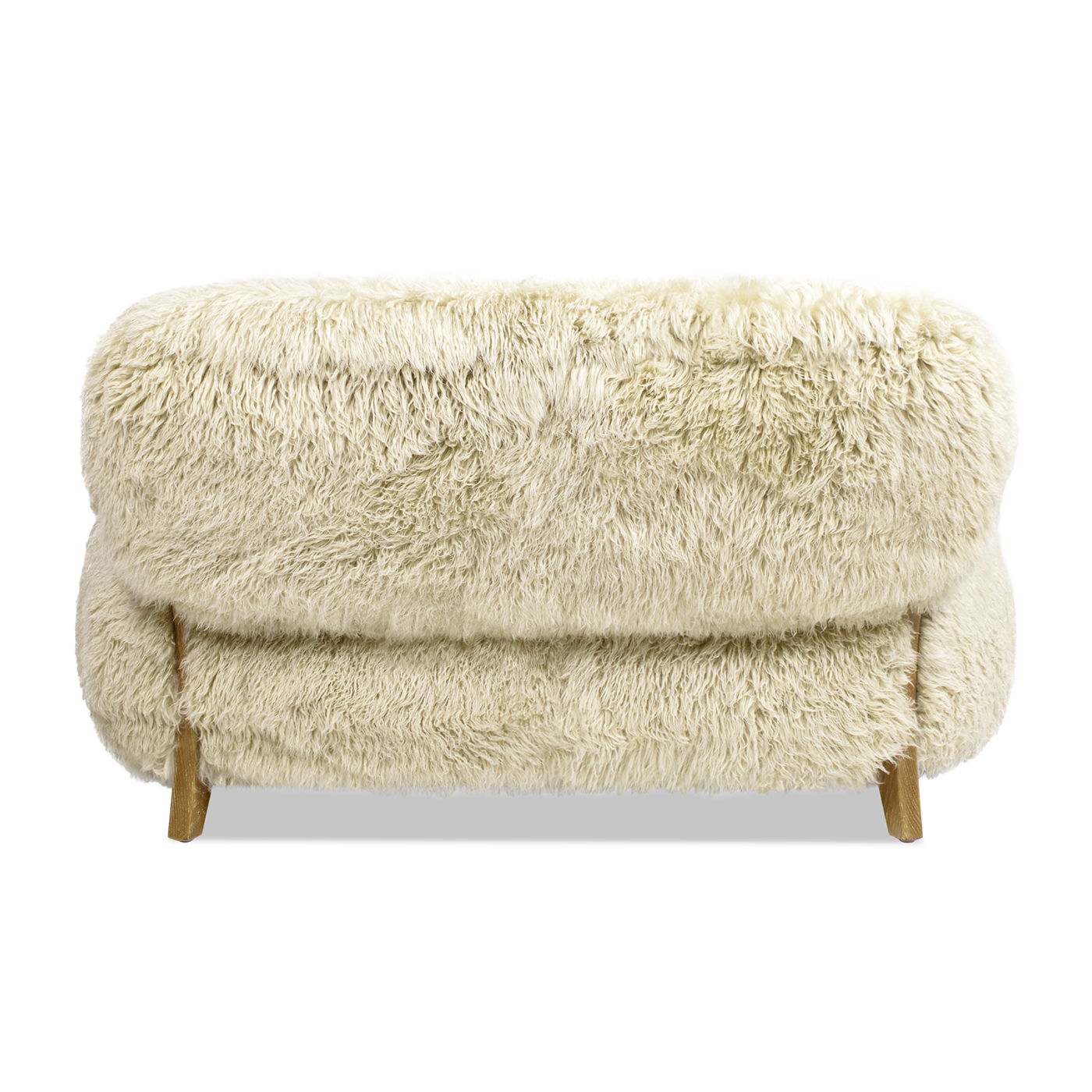 ** Enchante - Sheepskin Accent Loveseat - Taupe / Natural