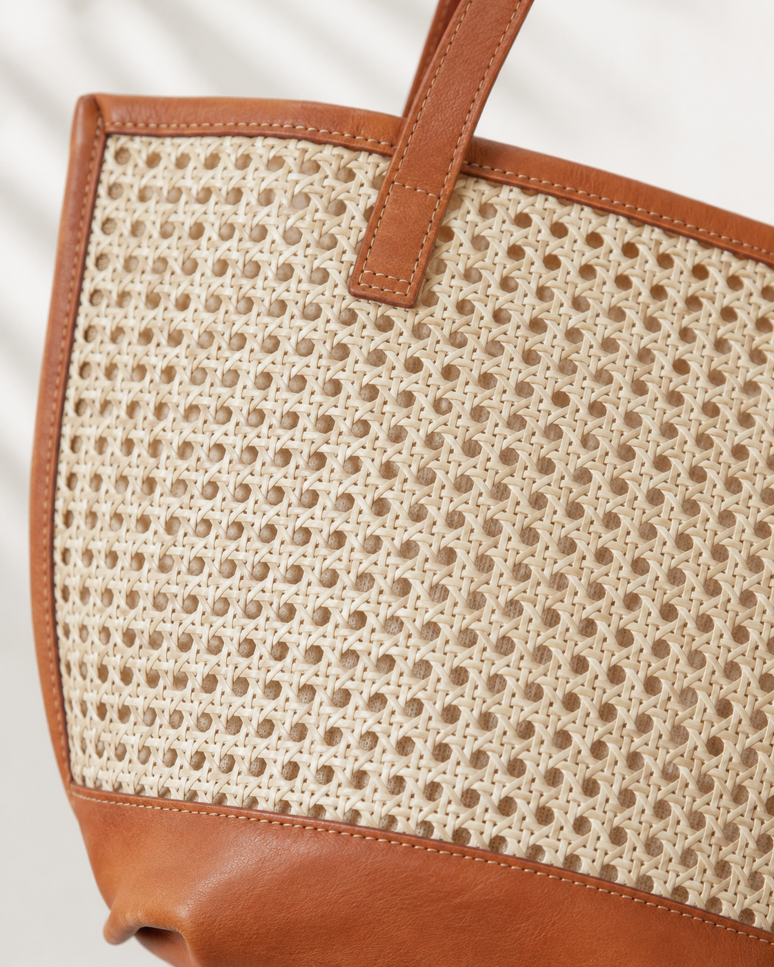 Raja Leather and Cane Tote