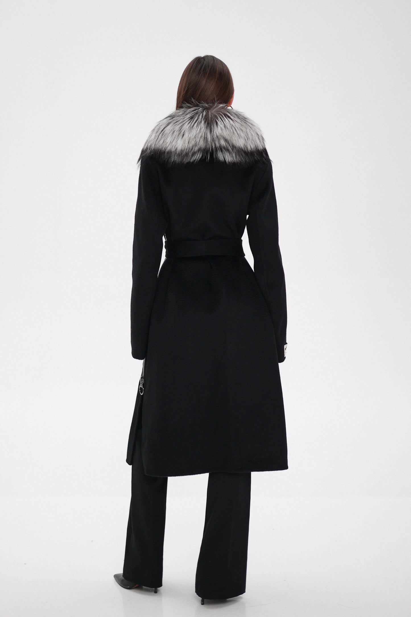 Saga®Furs Silver Fox Wool Alpaca Coat