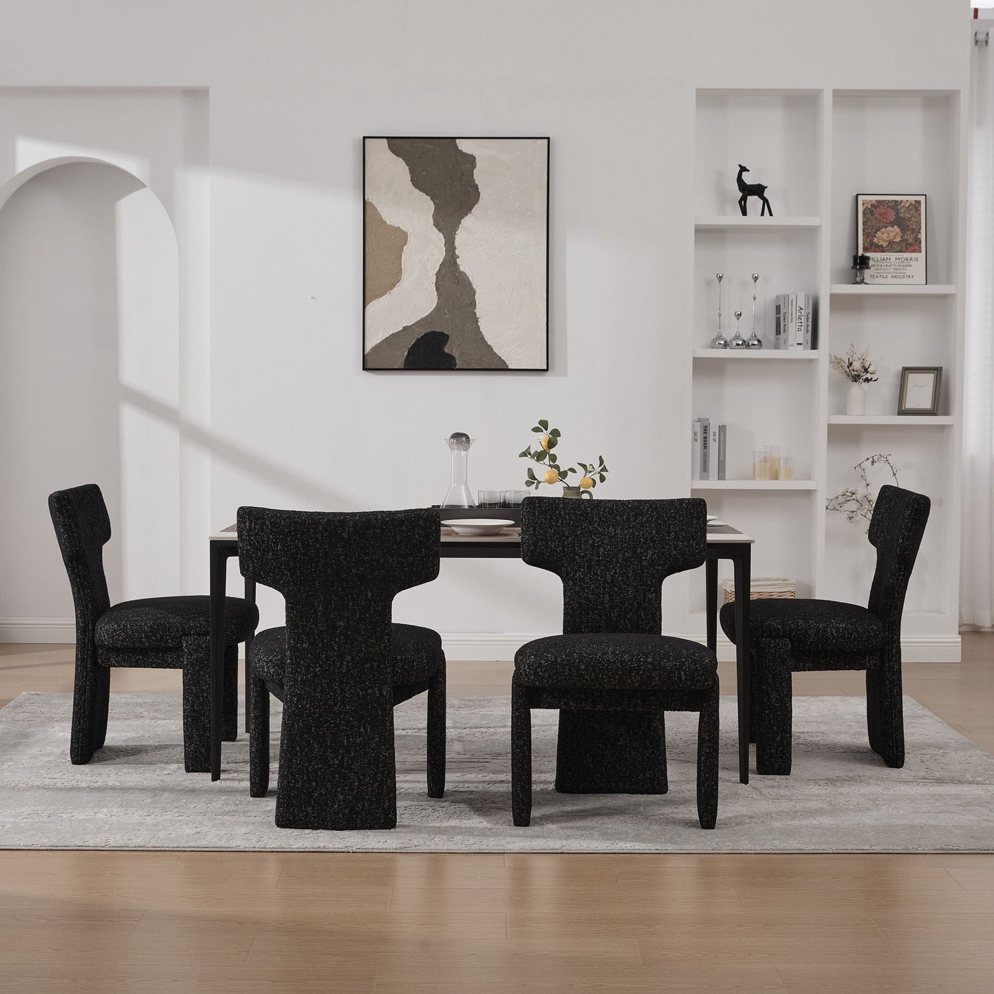 Armless Curved Back Accent Chairs