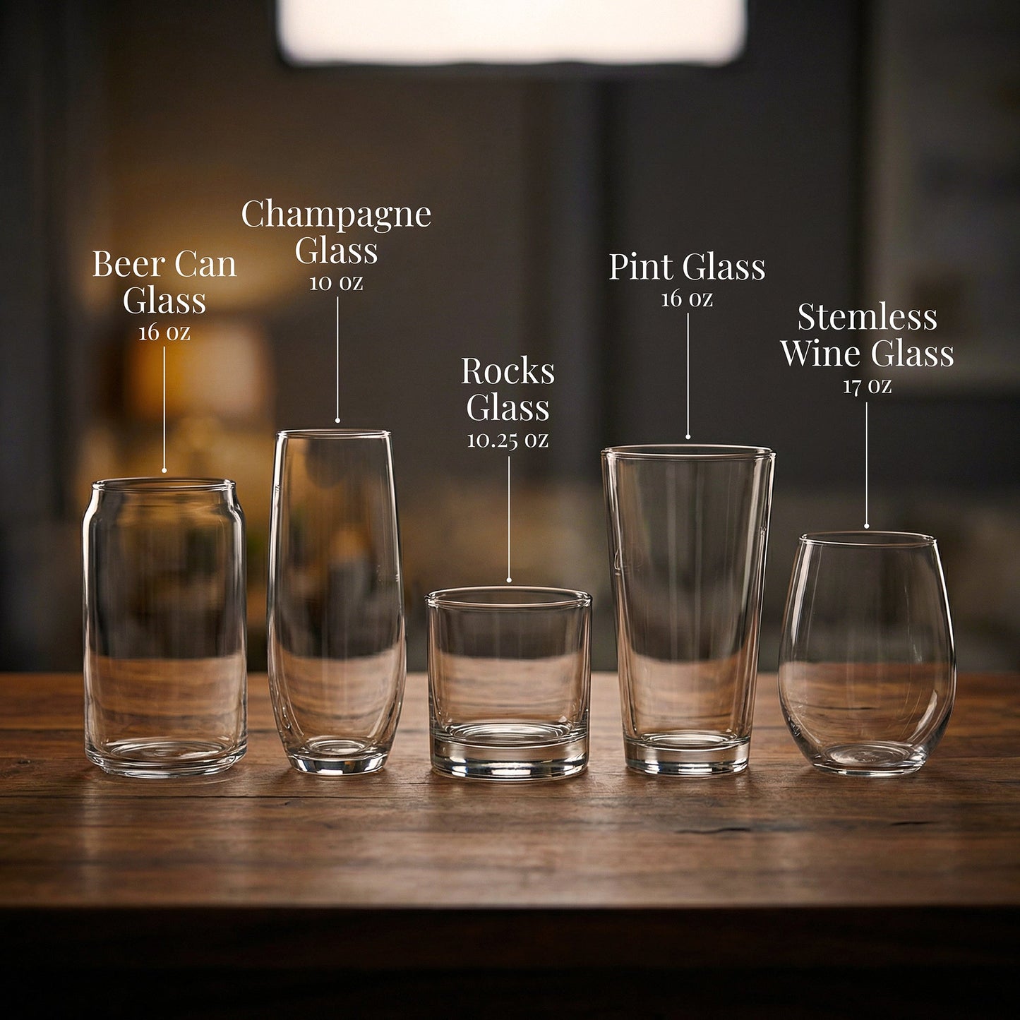 Hamptons Map Engraved Glasses