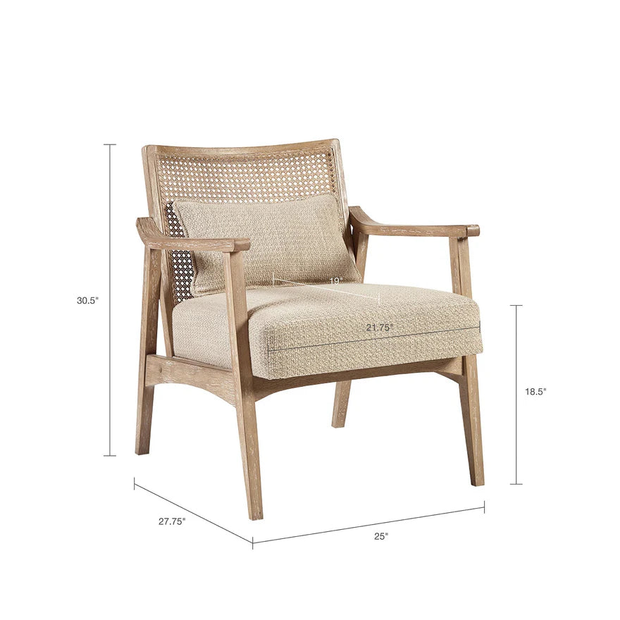 The Ashbourne Cane Back Upholstered Accent Chair