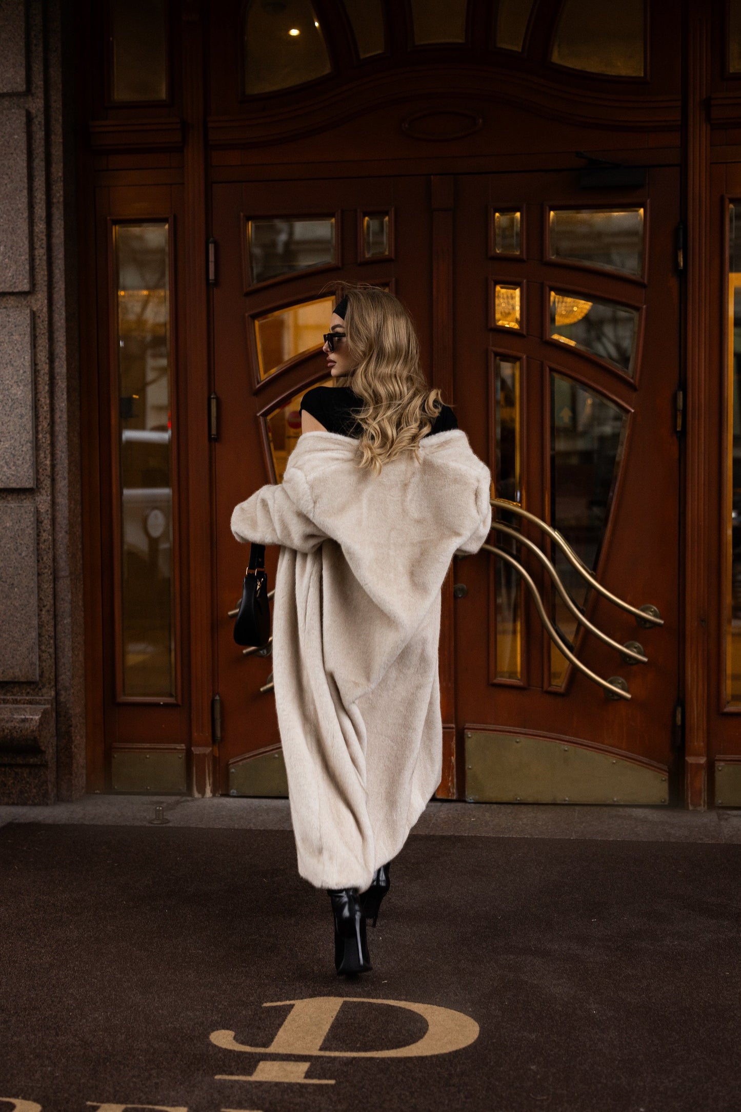 Sylvie Iconic Statement Fiber Coat in Ivory