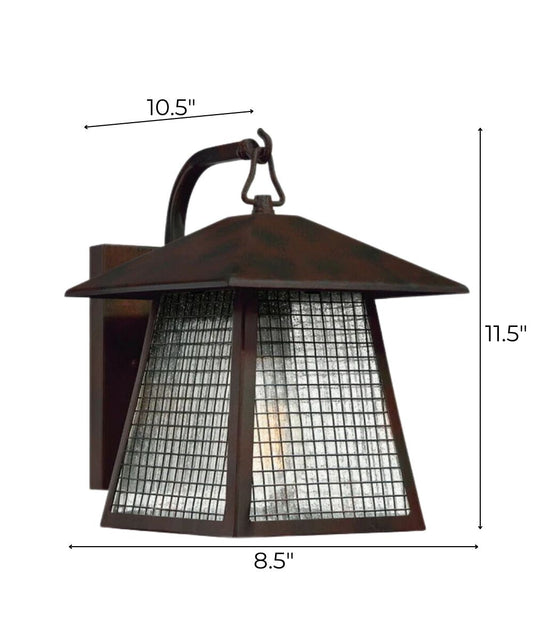 12" High, 1-Light Valiant Bronze Finish with Clear Seedy Glass Outdoor Wall Lantern