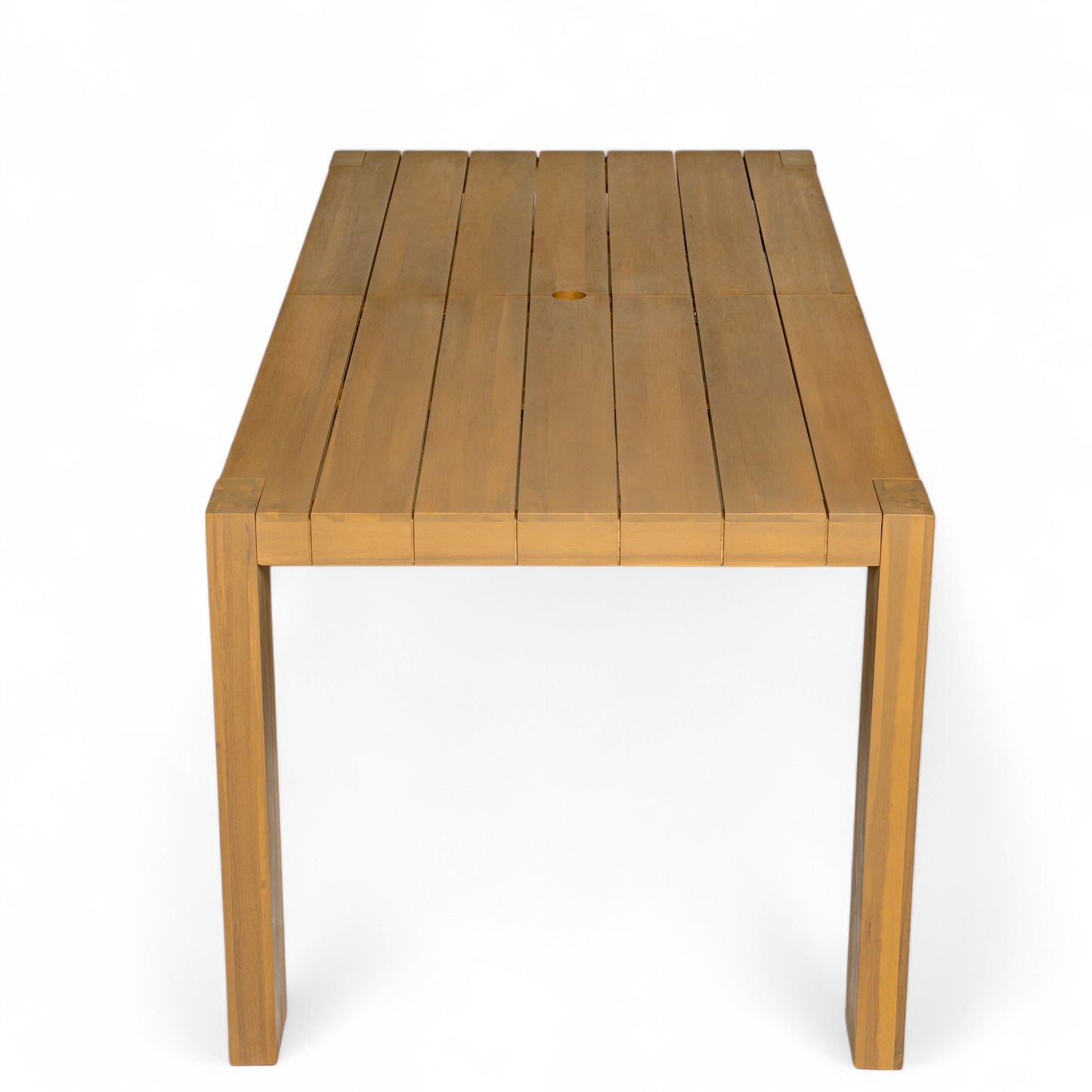 Patio Set Rectangle Light Teak with Removable Cushions for 6 72.8 Inch Table