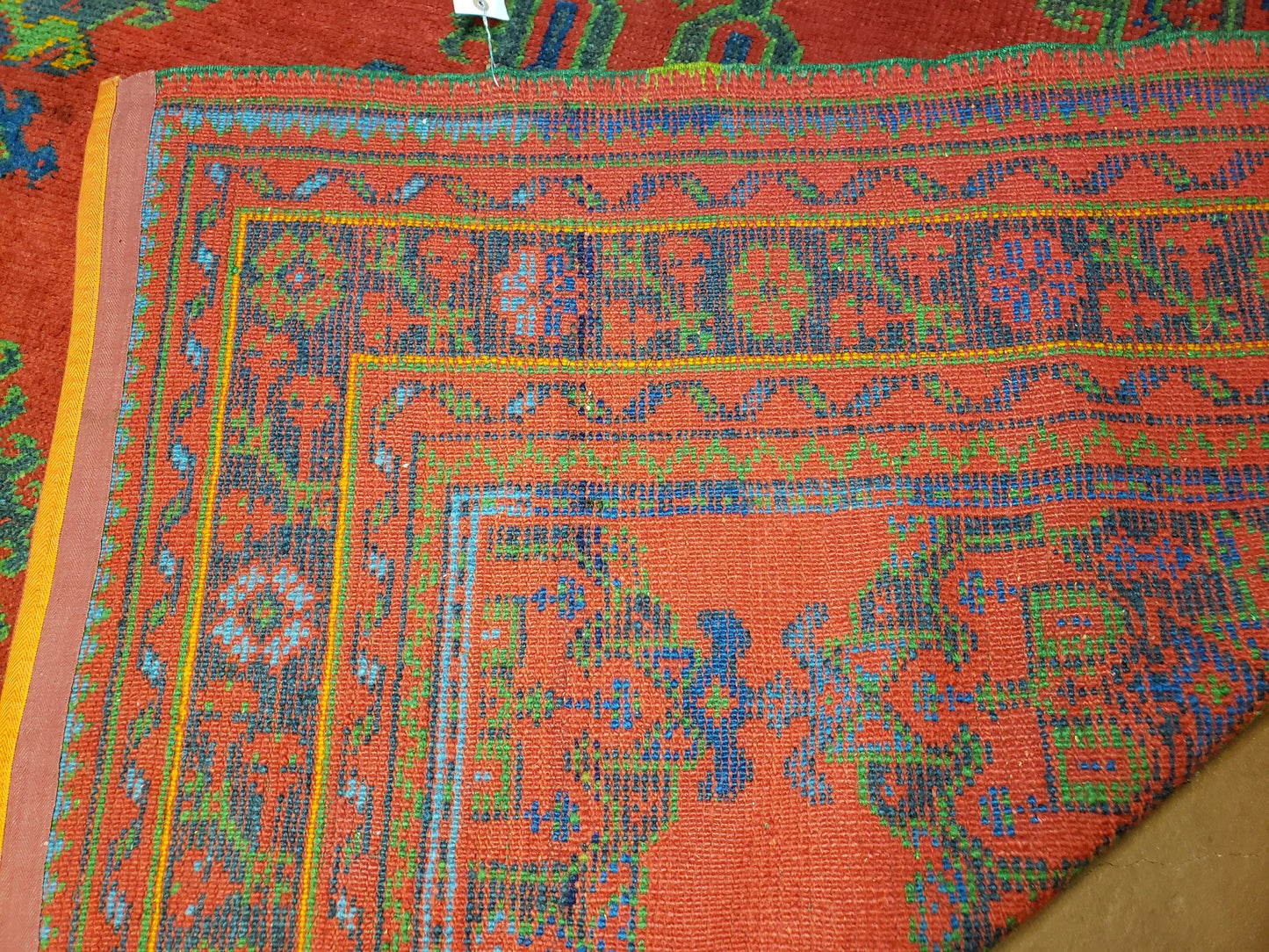 7x11 Turkish Oushak Rug, Vintage Red & Blue Oriental Carpet, Hand Knotted Wool Area Rug 7 x 11, Turkish Sparta Rug, Antique Turkish Rug Nice
