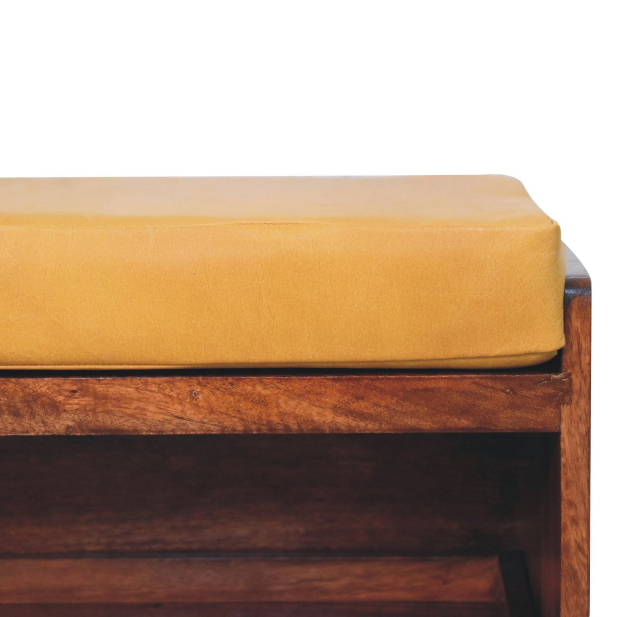 The Bridlewood Buffalo Leather Storage Bench — Tan