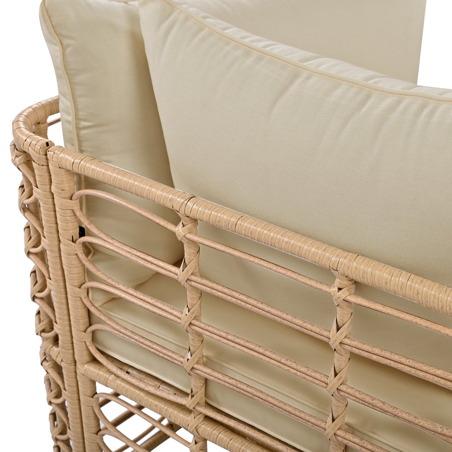 The Ashbourne Modular All-Weather Wicker Outdoor Sectional Sofa Set with Round Coffee Table