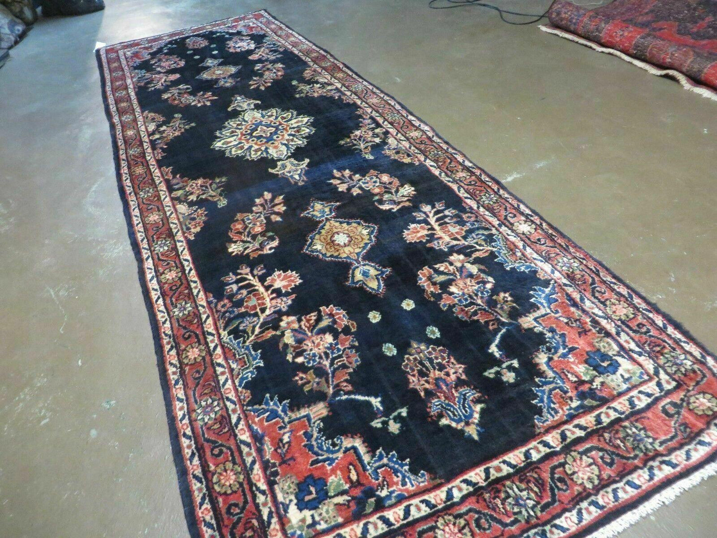 Persian Runner Rug 4x11, Navy Blue Antique Lilihan Runner
