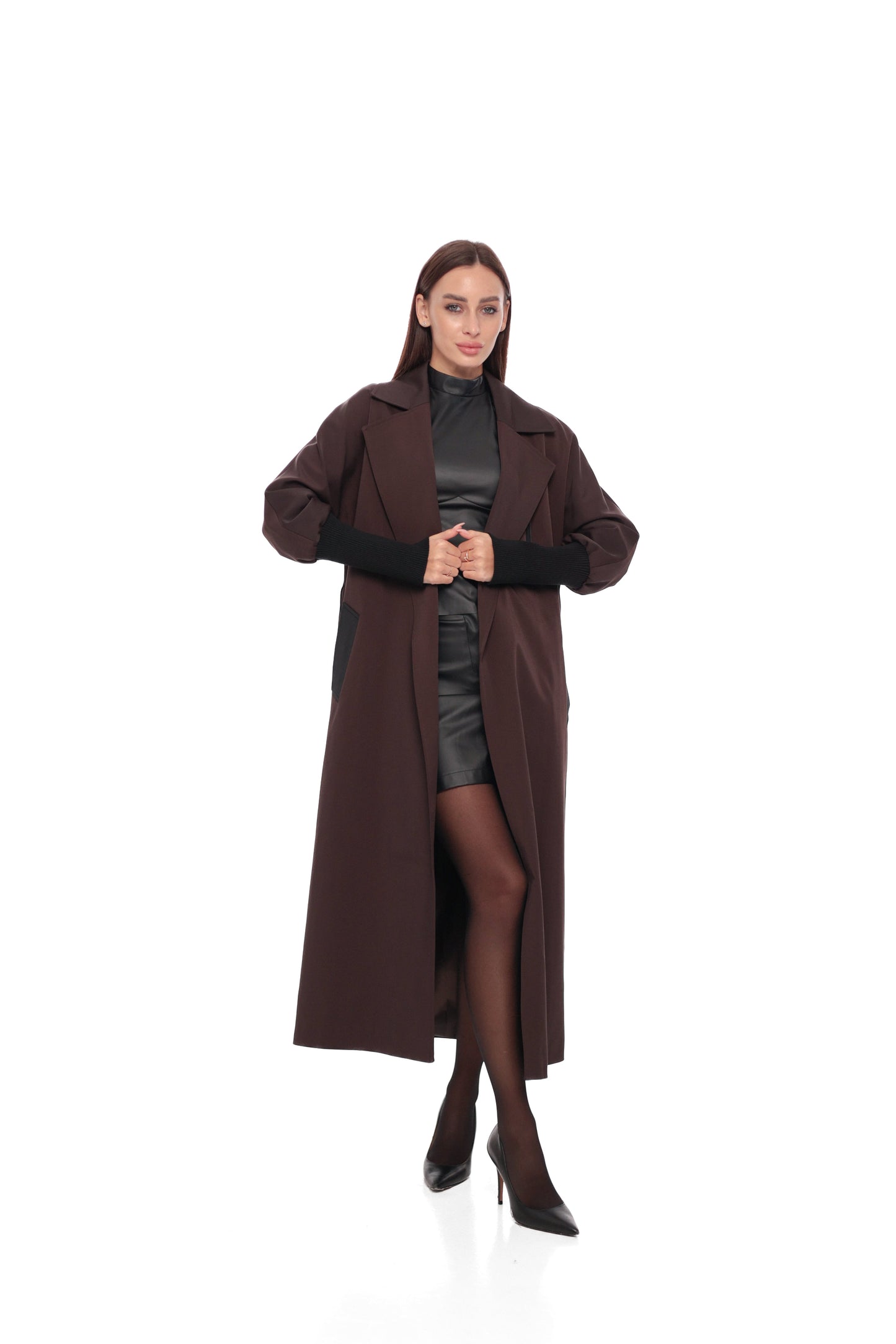 Miru Trench Coat in Chocolate