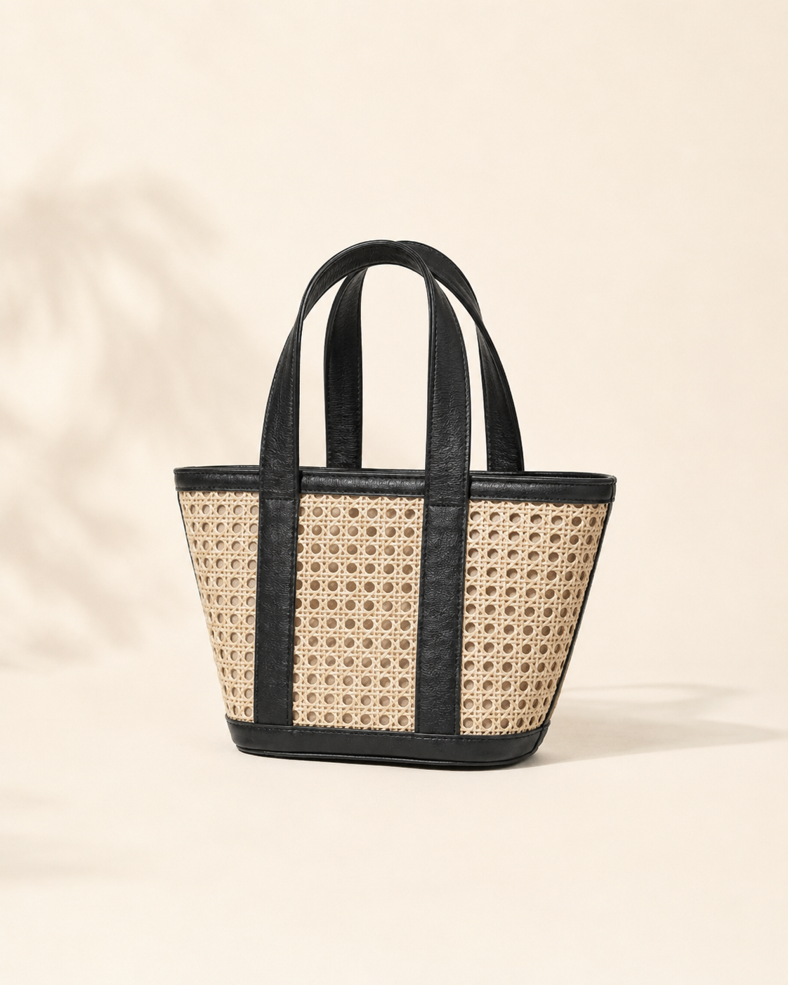 Raja Leather and Cane Carryall Bag