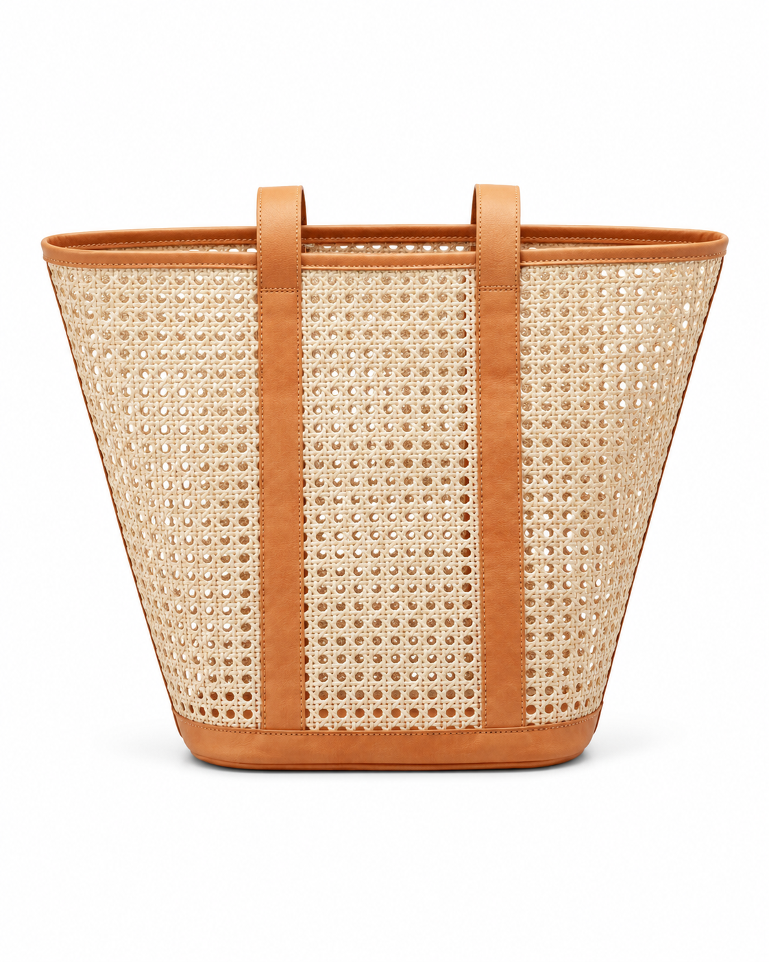 Raja Leather and Cane Carryall Bag