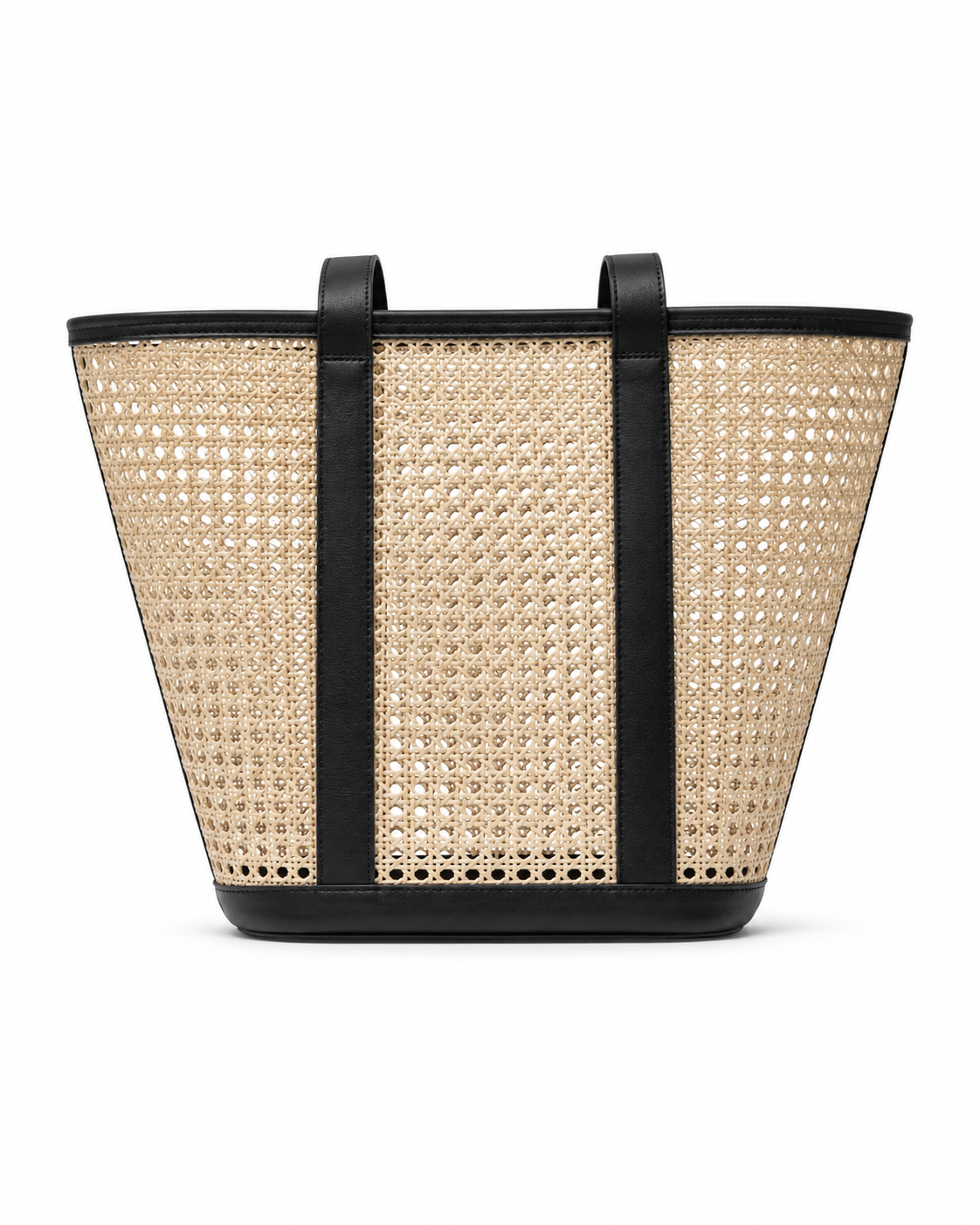 Raja Leather and Cane Carryall Bag