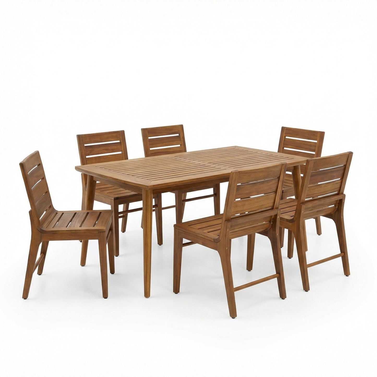 The Fairhaven Slatted Acacia Outdoor Dining Set — 7-Piece