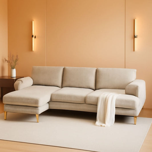 Convertible Sectional Sofa 110 Inch Camel U Shape