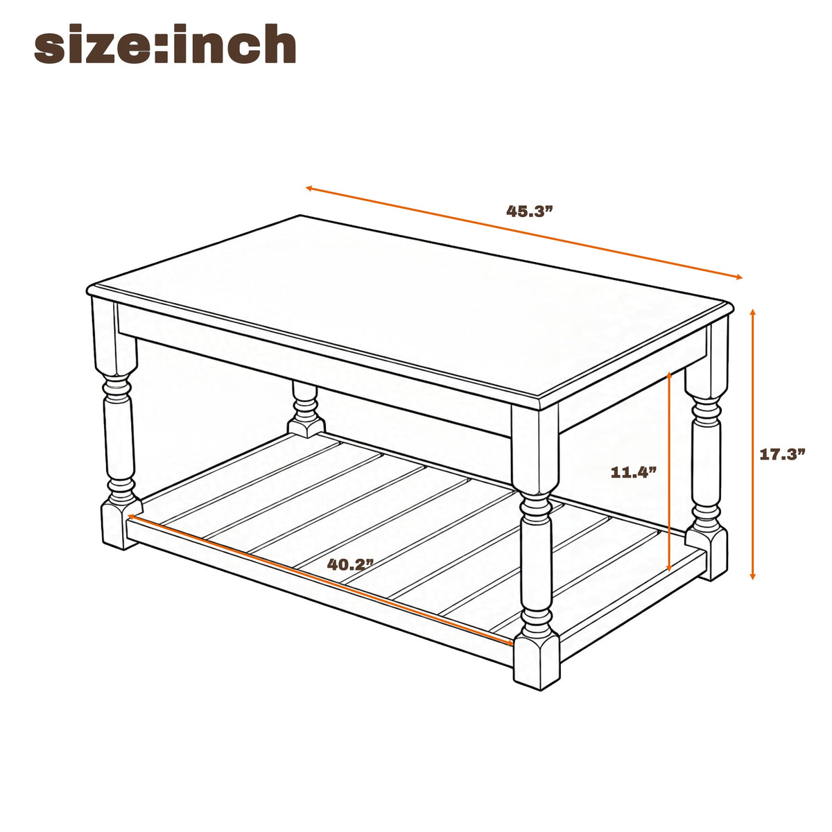 Ashford Turned-Leg Wood Coffee Table