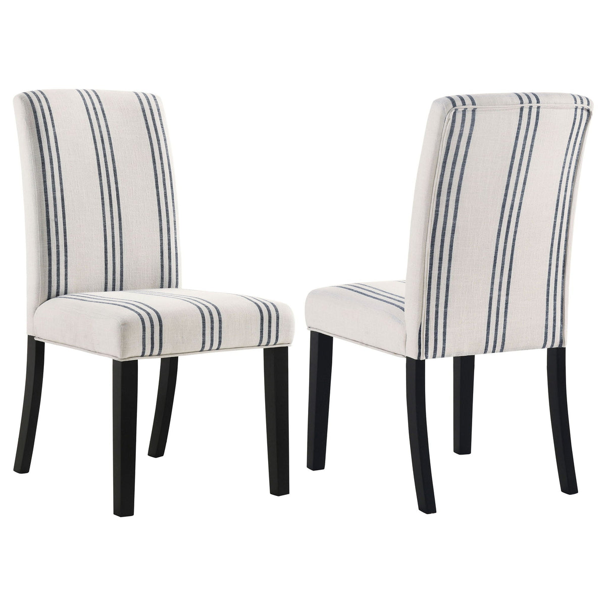 Harbor Stripe Upholstered Dining Chairs — Set of 2