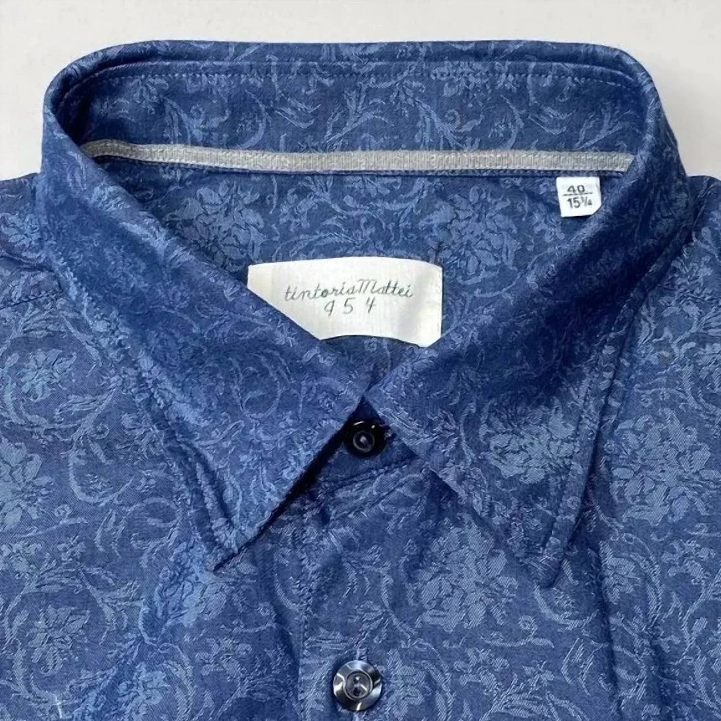 Men's Jacquard Floral Cotton Button-up Shirt
